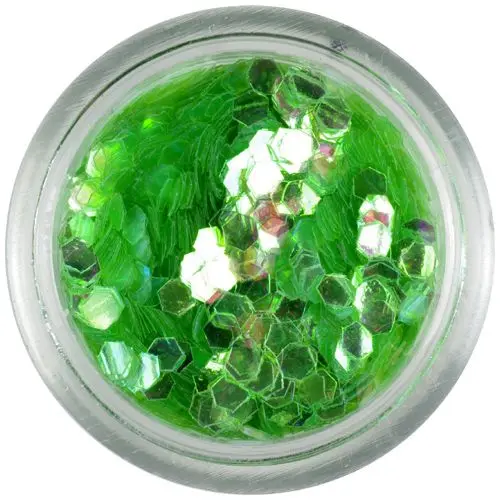 Svetlo zeleni konfeti - šestkotni elementi za konice aqua