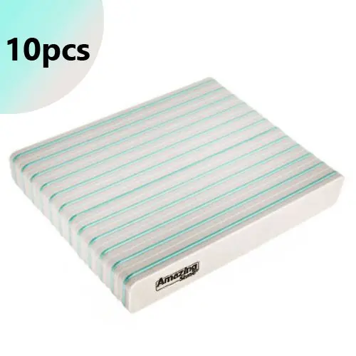 10 kosov – pilica za nohte profi Sponge Jumbo Zebra – zeleno jedro, 100/180