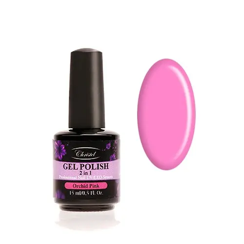 Christel Gel lak za nohte, 2 v 1 - Orchid Pink, 15 ml