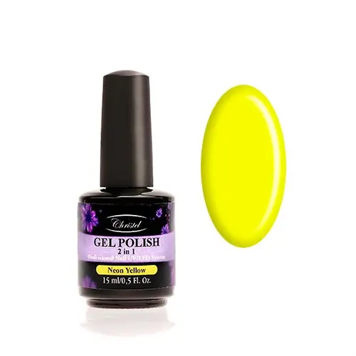 Christel Gel lak, 2v1 - Neon Yellow 15ml