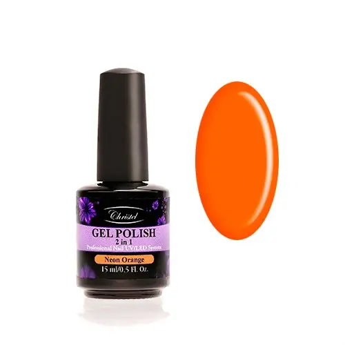 Christel Neon Orange - Soak off gel, 2v1, 15ml