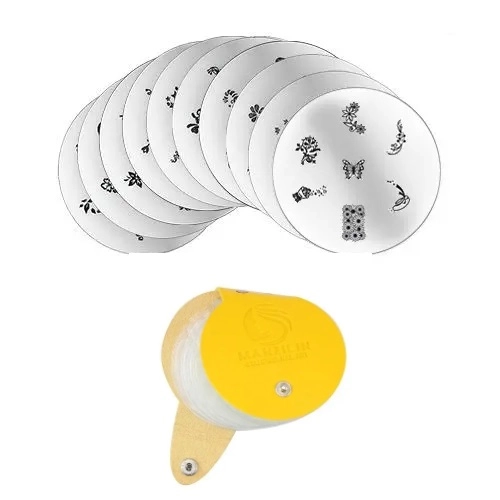 Komplet 10 šablon za štempljanje in ovitek za šablone