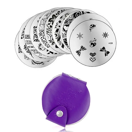 Komplet 10 šablon za štempljanje in ovitek za šablone