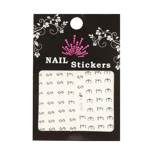 Nalepke za nohte z motivi €, $ in £