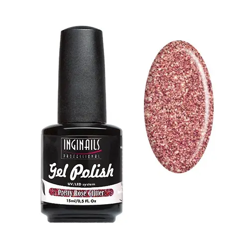 UV gel lak - Pretty Rose Glitter 15ml