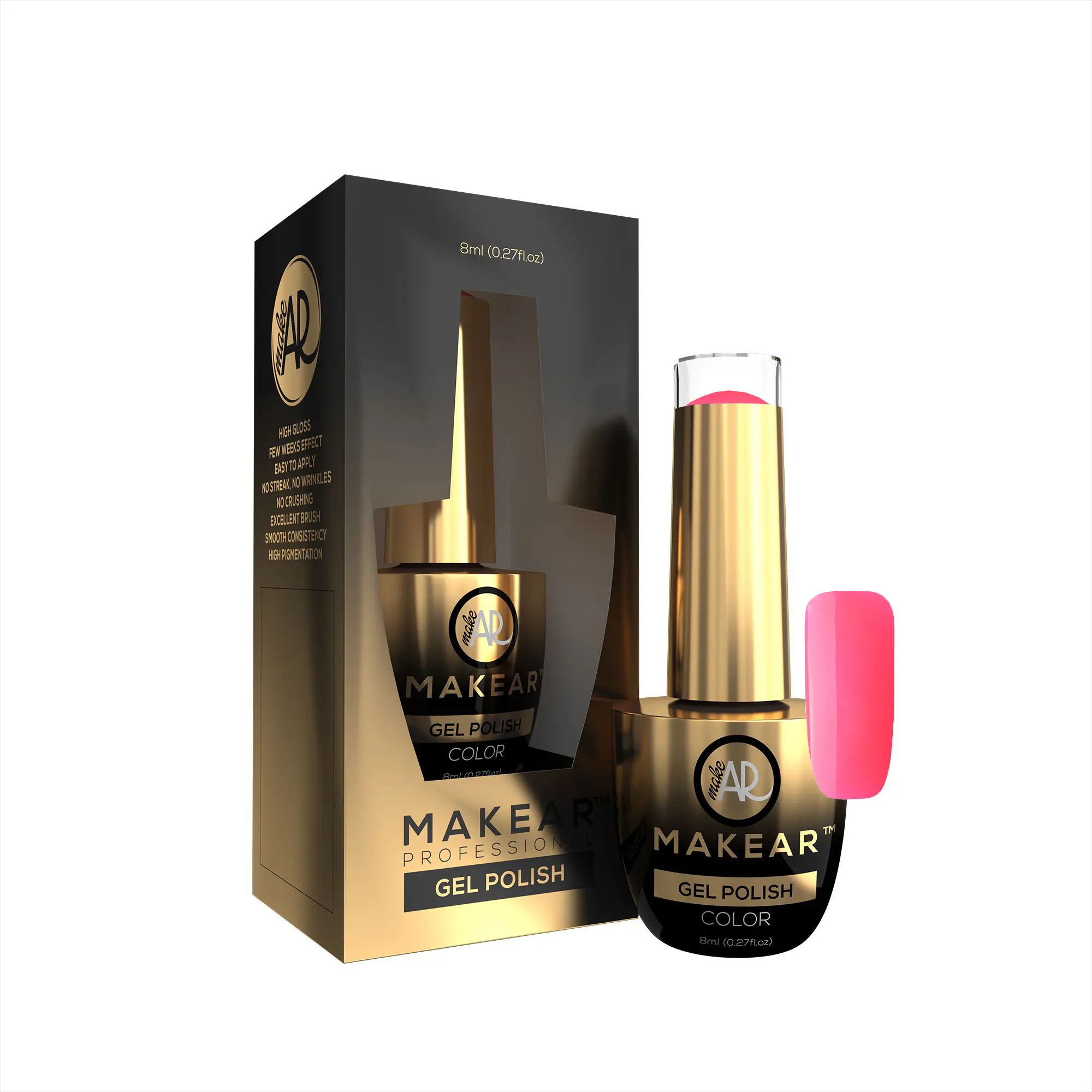 Makear Barvni gel lak za nohte – Neon roza – N03, 8ml