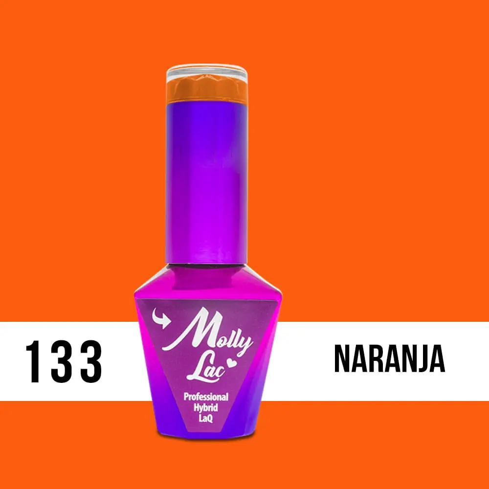 MOLLY LAK UV/LED gel lak za nohte mehurčki - oranžna barva 133, 10ml