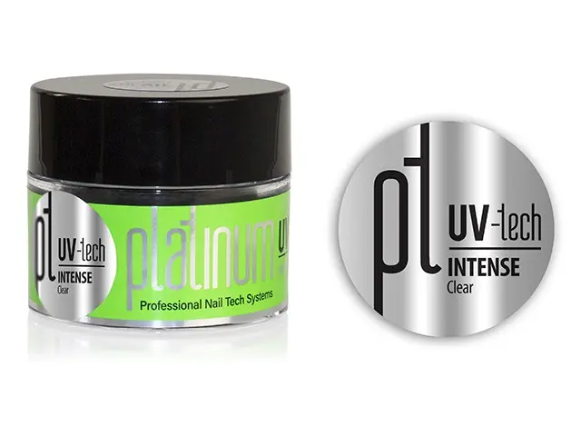 Platinum UV-tech gradilni gel za nohte – prozoren Intense Clear, 50 g