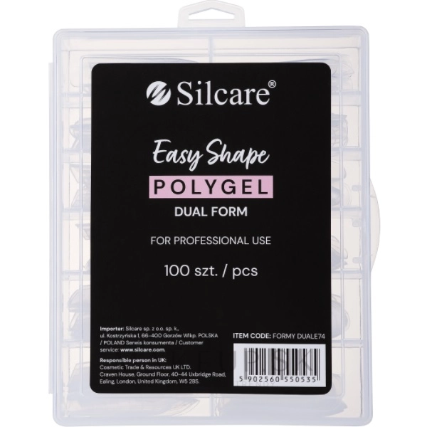 Silcare Dual Form Easy Shape Polygel - Almond, Clear 100 kosov