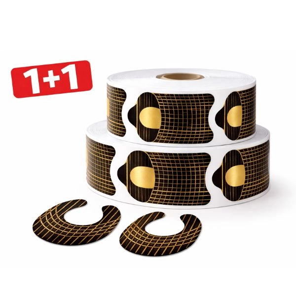 Šablone za nohte - zlato-črne, 500 kosov - 1+1 BREZPLAČNA AKCIJA