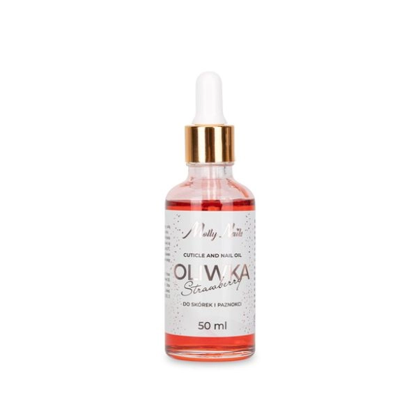 MollyNails Olje za obnohtno kožico – Strawberry, 50 ml