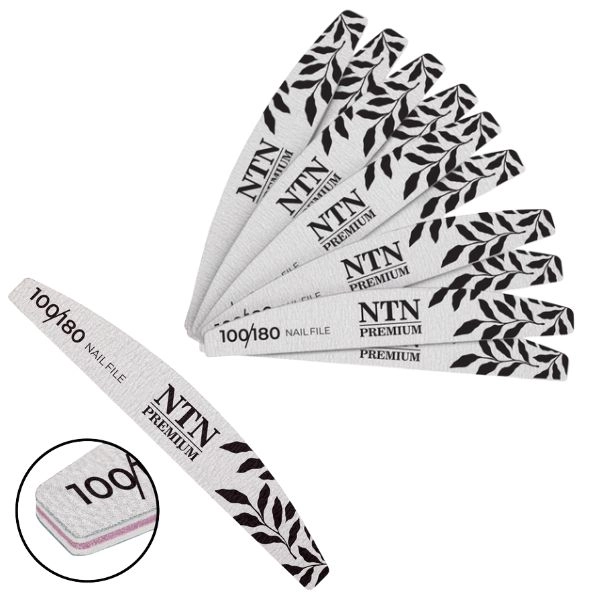 NTN Premium Pilica za nohte Halfmoon – Zebra 100/180, 10 kosov