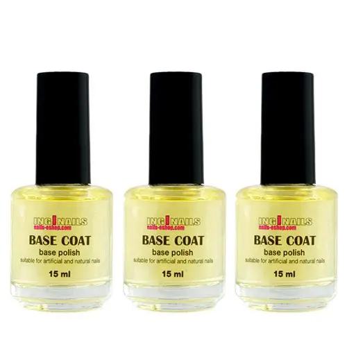 3x Base Coat 15ml podlak Inginails