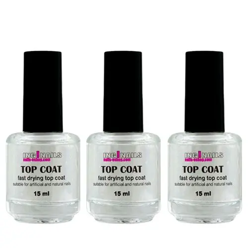 3x Top Coat 15ml - nadlak, ki se hitro suši Inginails