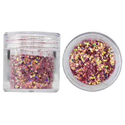 Šestkotniki v prahu iz bleščic, 1 mm - svetlo rožnata, 10 g