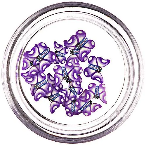 Fimo okraski - metuljčki, belo-temno vijolični
