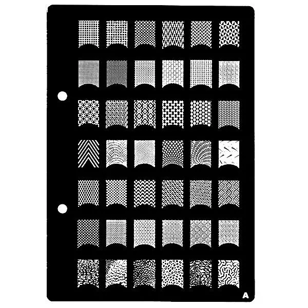 XL šablona za okrasno štempljanje nohtov, A